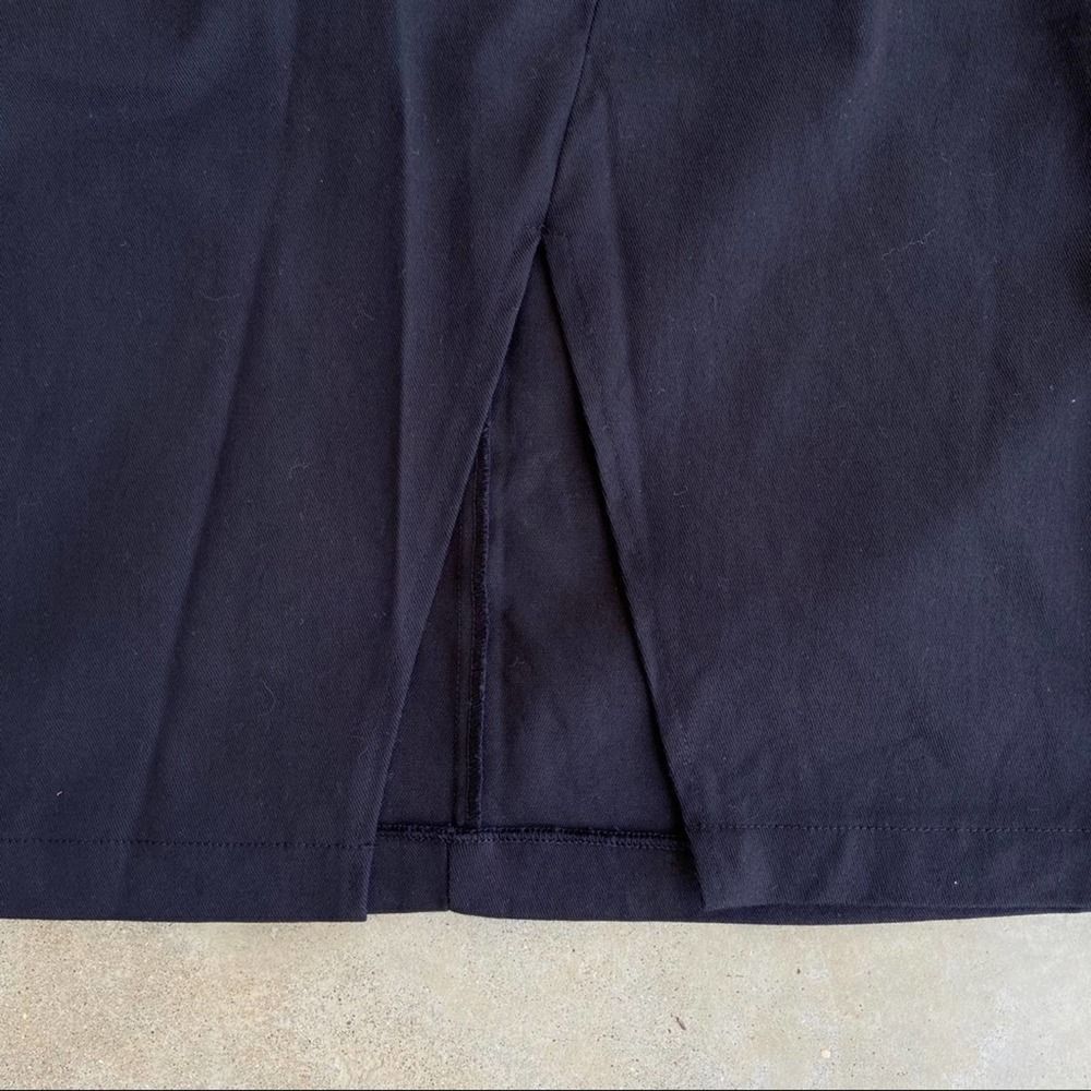 TOPSHOP Black Mini Skirt Front Slit Size 14 - Picture 3 of 4